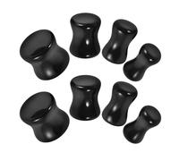 JOINPAYA 4 Pares Dilatadores de Oreja de Obsidiana Negra Pendientes Piercing Redondos Parte Posterior Plana Tamaños 5/6/8/10 MM Joyas para Orejas Mujer y Hombre Bisutería para