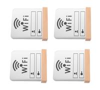 JOINPAYA 4 Piezas Cartel de Mesa Vertical para Código Wifi, Material Acrílico y Madera, Diseño Limpio y Estable para Recepción u Oficina