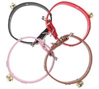 JOINPAYA 4 Piezas Collares Ajustables con Campana para Ganado Ovejas Cabras y Terneros Colores Rojo Negro Rosa y Marrón Accesorios Resistentes y Cómodos para Pastoreo