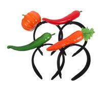 JOINPAYA 4 Piezas Diadema de Halloween para Mujer y Niña Diseño 3d de Calabaza y Zanahoria, Accesorio de Disfraz de Plástico, Adecuado para Fiesta de Halloween y Navidad