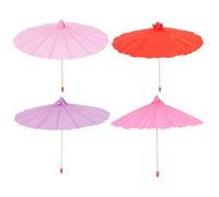 JOINPAYA 4 Piezas Mini Paraguas de Papel de Aceite para Decoración Colgante Color Sólido Accesorio para Fotografía y Manualidades Infantiles Colores Rosa Rojo y Púrpura