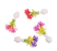 JOINPAYA 4 Piezas Miniature Dollhouse Flower Mini Artificial Faux Flowers In Tiny Potted Vase For Dollhouse Decoration Micro Landscape Fairy Garden Accents