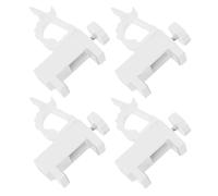 JOINPAYA 4 Piezas Soporte de Barra de Armario de Metal Blanco sin Taladro Agarre Antideslizante, Fabricado en Abs y PP, Ajustable para Cortinas Hogar