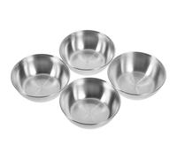 JOINPAYA 4piezas Platos Redondos de Acero Inoxidable para Salsas y Condimentos Cuencos para Servir Aperitivos Diseño Amplio Profundo Apto para Hogar y Restaurantes