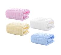 JOINPAYA 4piezas Toalla Cuadrada De Algodón Para Bebés Toallitas Absorbentes Para Eructar Paños De Muselina Para Saliva Para Uso Diario Casa