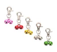 JOINPAYA 5 Campanas Metálicas para Collar de Perro y Gato Hebilla de Metal Campanas Pequeñas Vintage en Colores Variados Níquel Rojo Rosa Verde Dorado Colgantes Ligeros para