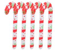 JOINPAYA 5 Piezas Globos Inflables de Bastones Navideños de Pvc Diseño Impreso de Bastón de Caramelo para Decoración Festiva en Fiestas y Hogar, Resistentes y Creativos