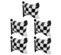 JOINPAYA 5 Piezas Globos Resistentes de Aluminio con Diseño de Cuadros Negros para Adornos de Fiesta de Cumpleaños Infantiles y Perfectos para Fiestas en Interiores
