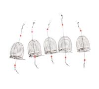 JOINPAYA 5 Piezas Jaulas de Cebos de Acero Inoxidable Grande Trampas para Pesca de y Cangrejos con Resorte para Liberación Controlada Resistente y Portátil