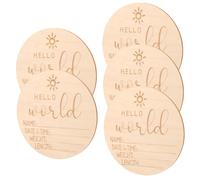 JOINPAYA 5 Piezas Tarjetas de Logros para Anuncio de Nacimiento Letro Nombre del Recién Nacido Letro de Madera para Anuncio de Nacimiento Primer Día de Vida