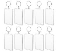 JOINPAYA 50 Llaveros de Plástico Transparente con Marco de Fotos Hueco, Llavero Vacío Rectangular para Bricolaje, Colgante Creativo para Recuerdos y Regalos Personalizados
