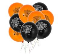 JOINPAYA 50 Piezas Globo De Telaraña Globos Negros y Naranjas Hola Decoración De Globos De Halloween Oscuro Decoraciones De Fiesta En Casa Largo Pesado Clasificado Deber Emulsión