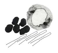 JOINPAYA 50 Redecillas de Nailon Invisibles Negras de 50 Cm Malla Elástica para Moños de Ballet, 40 Horquillas en Forma de U de 6 Cm para Azafatas, Enfermeras y Baile