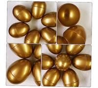 JOINPAYA 6 Piezas huevos de plastico hueco conformado vacío dorado oro toys easter eggs easter egg hunt bombona cáscara de huevo de plástico accesorios de pascua nuevo pp Golden