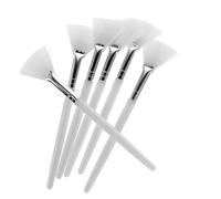 JOINPAYA 6 Pinceles Aplicadores para Mascarilla Facial en Forma de Abanico, Mango Largo, Color Claro, Reutilizables y Suaves, Kit de Herramientas de Belleza para Cuidado Facial y