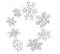JOINPAYA 8 Piezas Copos de Nieve Navideños de Madera Blancos 3d para Decoración de Mesa y Manualidades Familiares en Navidad Diseño Elegante y Realista