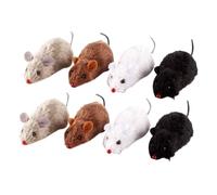 JOINPAYA 8 Piezas Juguete Ratoncito de Peluche con Mecanismo de Relojería Sin Batería Movimiento Automático para Gatos Regalo para Entrenamiento Color Aleatorio Color Aleatorio