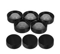JOINPAYA 8 Tapas de Rosca de Plástico Negro para Botellas de Vidrio Cierre Hermético y Forma Redonda, Ideales para Envases de Cerveza y Laboratorio