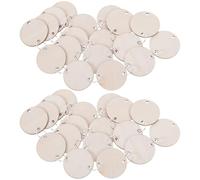 JOINPAYA 80 Piezas Etiquetas Redondas de Madera sin Terminar de 30 Mm con Anilla Metálica para Manualidades, Adornos y Calendarios, Ideales para Artesanías y Decoración de Fiestas