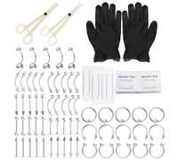 JOINPAYA 85 Piezas Kit de Piercings para Cuerpo en Acero Inoxidable, Anillos para Oreja, Nariz, Ceja y Ombligo, Joyería Corporal Unisex para Uso Diario y Fiestas