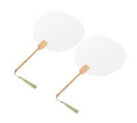 JOINPAYA Abanicos Blancos DIY para Pintar 2 Unidades Abanicos Artesanales Dibujo y Graffiti para Manualidades Creativas Juego Educativo de Pintura Color Aleatorio Color Aleatorio