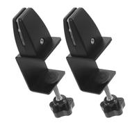 JOINPAYA Abrazadera para Partición de Escritorio 2 Unidades, Aluminio Negro, Base Ajustable sin Taladro, Clip Soporte Móvil para Mamparas Oficina, Divisor Privacidad para Mesa de Trabajo