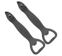 JOINPAYA Abridor de Botellas de Cerveza y Latas de Refresco 2 Unidades, Acero Inoxidable 304 Negro, Manual, Ergonómico y Portátil para Exteriores, Cocina, Fiestas y Coctelería