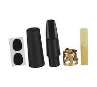 JOINPAYA Accesorios para Saxofón Tenor 5 Piezas Kit de Boquilla Ligadura Tapa y Almohadillas Negras para Instrumentos Musicales, Portátil y Fácil de Montar, Equipo Color Aleatorio