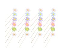 JOINPAYA Adornos para Tartas de Verano 24 Palillos de Flores Pequeñas Tipo Margarita, Decoración para Fiestas, Bodas y Cumpleaños, Accesorios Ligeros para Postres y Mesas Festivas