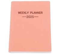 JOINPAYA Agenda Semanal de Bolsillo 2025 Mini Tamaño A7 Cubierta de PU Rosa Calendario Semanal de Enero a Diciembre Planificador Mensual Portátil para Oficina Escuela y Hogar