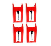 JOINPAYA Aguja De Repuesto Para Tocadiscos 4 Piezas Rojas Para Fonógrafo Resistente De Instalar Compatible