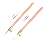JOINPAYA Agujas para Abalorios con Mango de Madera de Haya Kit de Bordado Francés para Lentejuelas y Cuentas Herramientas de Ganchillo Finas y Precisas para Manualidades y Costura a