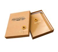 JOINPAYA Álbum de Fotos DIY de Recortes Estilo Retro, Tamaño Compacto, Papel Kraft Páginas Amarillas, Libro Ilustrado para Fotos Familiares y Recuerdos, Álbum Autoadhesivo para Bodas