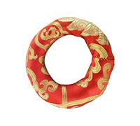 JOINPAYA Almohadilla Para Cuenco Tibetano, Tapete Redondo De 10 Cm, Bordado Tradicional Budista, Base Antideslizante y Portátil, Accesorio Esencial Para Cuencos Sonoros