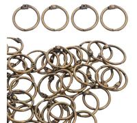 JOINPAYA Anillas Metálicas para Encuadernación 20X15 MM 50 Unidades Bronce Antiguo Cierre Seguro para Carpetas de Hojas Sueltas y Uso en Tarjetas Didácticas y Proyectos Manuales