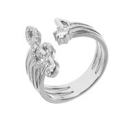 JOINPAYA Anillo Ajustable Nota Musical para Mujer y Niña Aleación Circonita Blanca Abierto y Ligero Accesorio Decorativo para Uso Diario y Ocasiones Obsequios