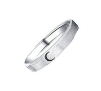 JOINPAYA Anillo de Ajustable de Plata S925 para Él y Ella Diseño Abierto Motivo Sol y Luna Anillo de Boda Unisex Joyería de Moda para Obsequio y Aniversario
