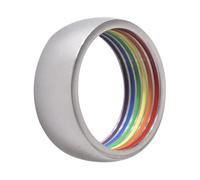 JOINPAYA Anillo Gay de Acero Inoxidable Diseño Arcoíris, 8mm Cómodo y Resistente, Adecuado para Fiestas de Baile y Prom, Joyería Elegante y Duradera