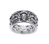 JOINPAYA Anillo para Hombre Tamaño 10 de Aleación con Diseño de Raposos Vintage Estilo Vikingo Accesorio Moderno y Delicado para Uso Diario y Disfraces