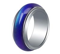 JOINPAYA Anillo para Hombre y Mujer 8 MM Que Cambia de Color Según Temperatura Anillo Termocrómico de Acero Inoxidable Accesorio Moderno Adultos Joyería de Estado de Ánimo