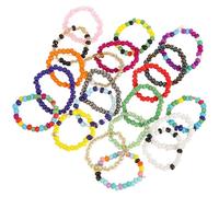 JOINPAYA Anillos de cuentas multicolor para mujer y niña, set de 21 piezas, anillos sencillos y creativos de cuentas decorativas, accesorio de dedo para uso diario y fiestas