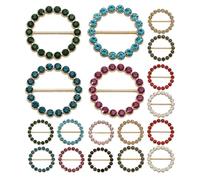 JOINPAYA Anillos para Bufandas Mujer 20 Piezas Cierre Decorativo Gemas de Imitación Aleación Multicolor Hebillas para Camisa Camiseta y Suéter Accesorios Ropa Mujer
