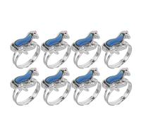 JOINPAYA Anillos Que Cambian de Color por Temperatura 8 Piezas Diseño de Animales Ajustables Mujeres Joyería de Humor Antiestrés Adecuado para Fiestas y Uso Diario