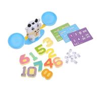 JOINPAYA Balanza Matemática Montessori Diseño de Vaca Negra y Blanca Juego Aritmético de Equilibrio Educativo Material Plástico Resistente para Preescolar Juguetes de Conteo y