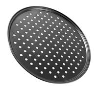 JOINPAYA Bandeja para Pizza Perforada de Acero al Carbono 26 Cm Antiadherente Molde Redondo para Horno Orificios para Circulación de Aire, Apta para Hornear y Fácil de Limpiar