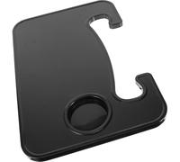 JOINPAYA Bandeja para Volante de Coche Soporte para Móvil y Taza | Madera y Plástico, Montaje Rápido, Almacenamiento Práctico, Negro, para Conductores de Taxi y Camión