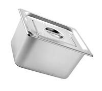 JOINPAYA Bandeja Rectangular de Acero Inoxidable Grueso 4 Mm con Tapa, 265x162x150 Mm, para Buffet y Servir Alimentos, Resistente y Apta para Comida, Frutas y Postres en Restauración