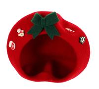 JOINPAYA Boina De Navidad para Mujer Y Niña con Lazo Sombrero Kawaii Rojo De Lana CáLida para Invierno Accesorio De Moda para Fiestas Y Celebraciones Navideñas