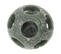 JOINPAYA Bola Aporta Natural de Función Decorativa Giratoria Piedra Verde Mejora el Equilibrio Energético y Estilo Vintage Elegante para Sala de Estar