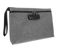 JOINPAYA Bolsa de Almacenamiento Portátil Candado de Combinación Color Gris Oscuro Material Resistente Tamaño Compacto Adecuada para Guardar Documentos Dinero y Objetos Preciosos para